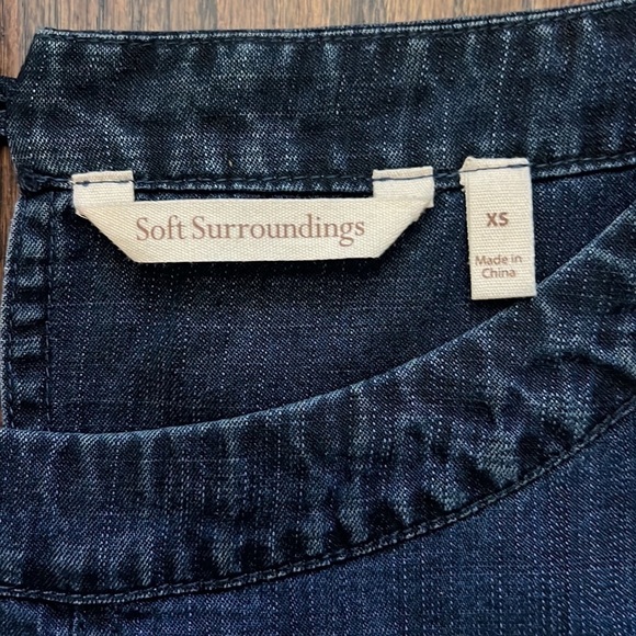 Soft Surroundings Blue Tunic Georgica Round Hem top XS - Picture 4 of 7